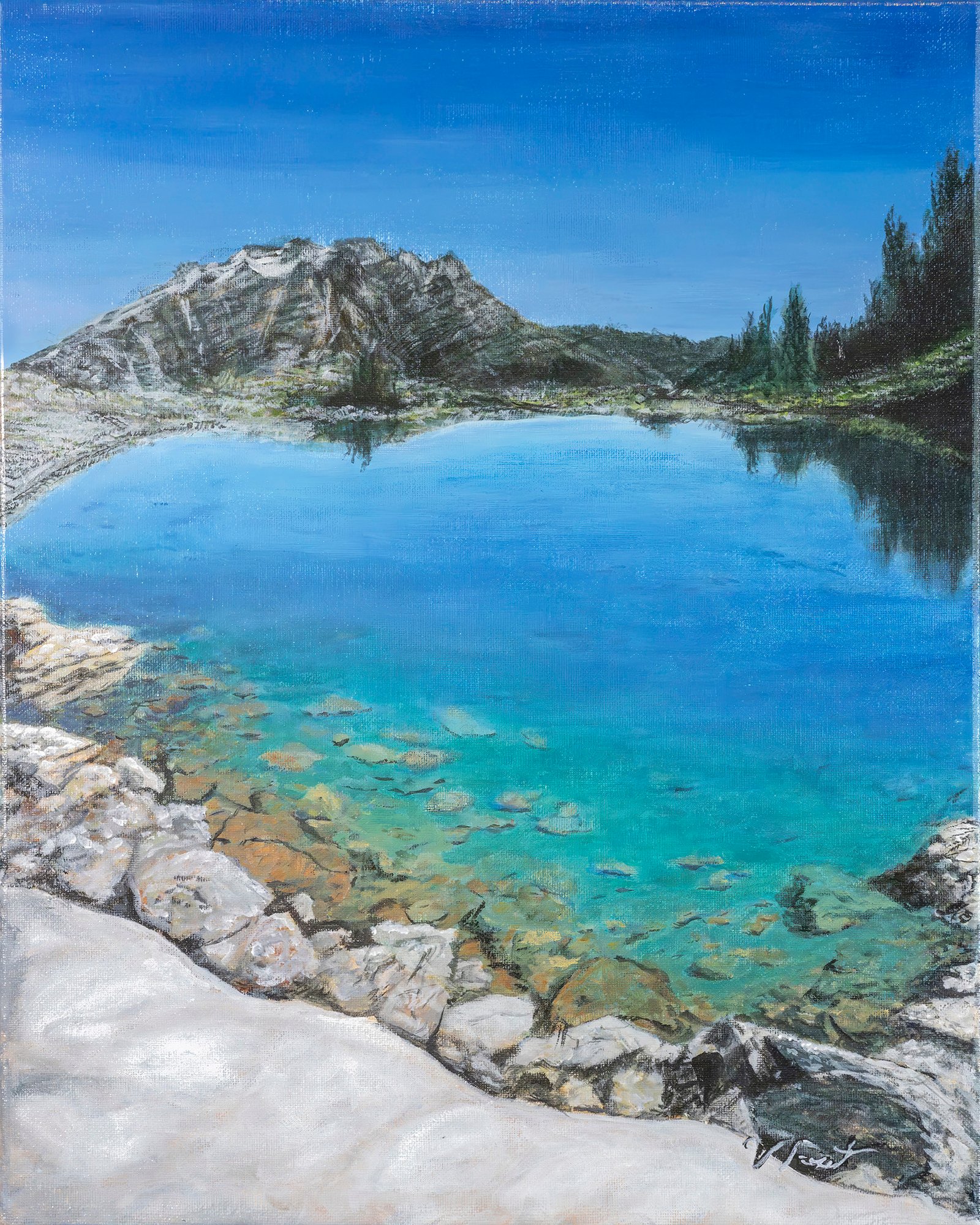 Lord of the Squirrel Trail, a picturesque water and mountain scene near Whistler, BC.